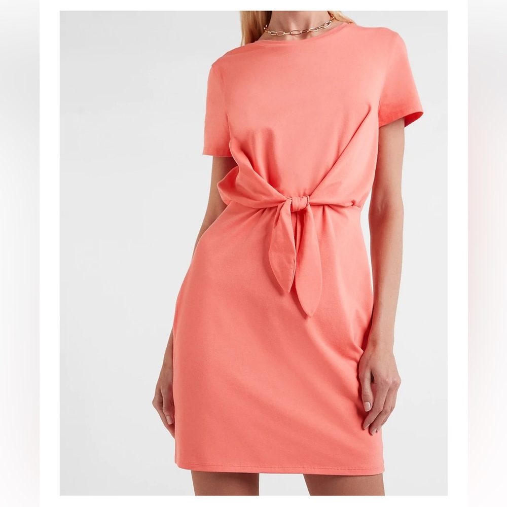 NWT | EXPRESS Tie Front T-Shirt Dress | Size XS